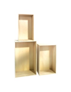 Expositor rectangular de madera con fondo para la decoración de espacios y escaparates e interior de tiendas 2
