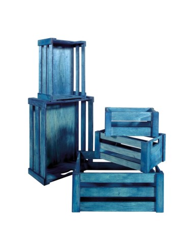 Cajas de madera encajables para la decoración de espacios y escaparates e interior de tiendas