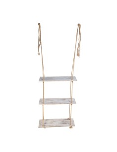 Escalera de cuerda con peldaños de madera para la decoración de espacios en hoteles y escaparates en tiendas 2