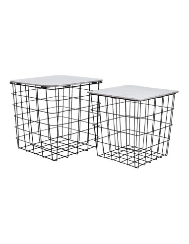 Cestas de metal cuadradas para la decoración de espacios en hoteles y escaparates en tiendas