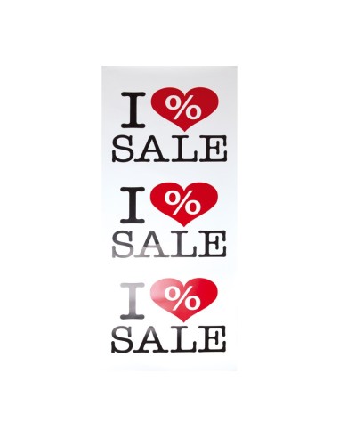 Banner i love sale para los escaparates de rebajas