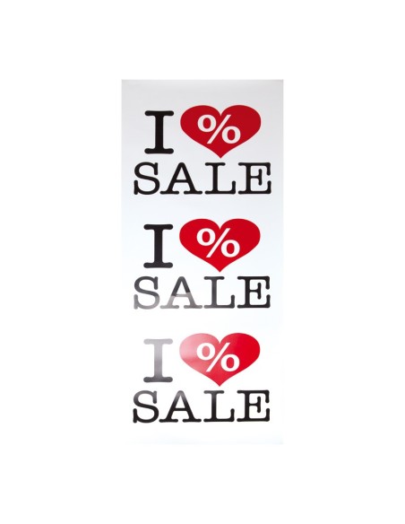 Banner i love sale para los escaparates de rebajas