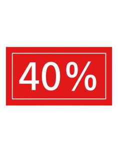 Etiqueta con impresión 40% para los escaparates de rebajas 2