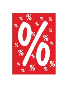 Banner con signos de % para los escaparates de rebajas 2