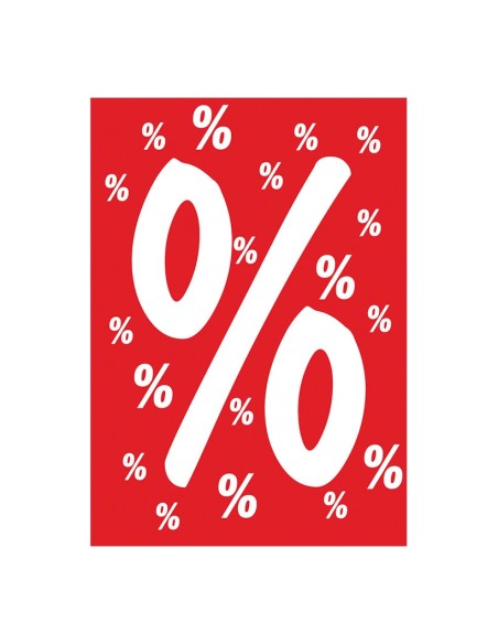 Banner con signos de % para los escaparates de rebajas
