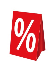 Soporte de techo con signo % para los escaparates de rebajas 2