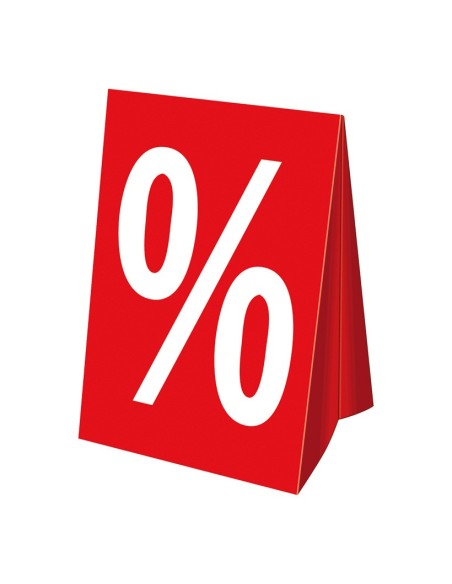 Soporte de techo con signo % para los escaparates de rebajas