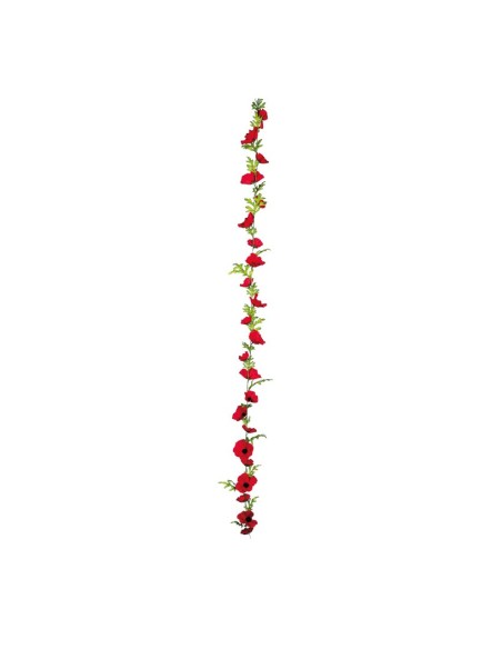 Guirnalda de flores de amapola para la decoración de verano en escaparates de tiendas o comercios