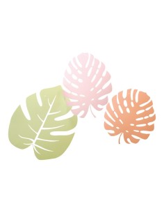 Set de 3 hojas de palma de papel para la decoración de verano en escaparates de tiendas o comercios 2
