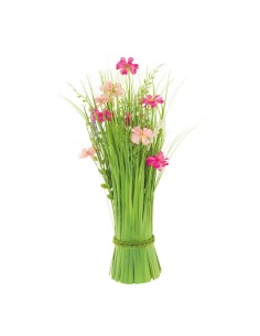 Manojo de hierba con flores de primavera para la decoración de verano en escaparates de tiendas o comercios 2
