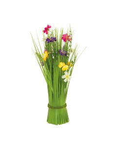 Manojo de hierba con flores de primavera para la decoración de verano en escaparates de tiendas o comercios 2