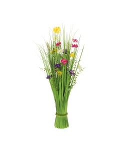 Manojo de hierba con flores de primavera para la decoración de verano en escaparates de tiendas o comercios 2