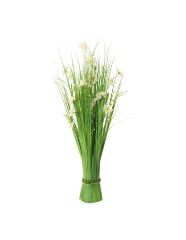 Manojo de hierba con flores de primavera para la decoración de verano en escaparates de tiendas o comercios