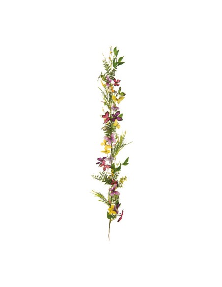 Guirnalda de flores con mariposas para escaparates veraniegos con helados en tiendas