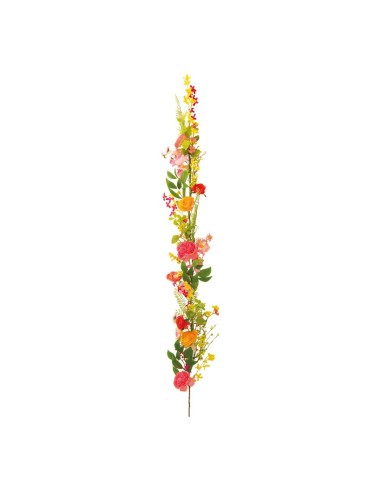 Guirnalda de flores variadas para escaparates veraniegos con helados en tiendas