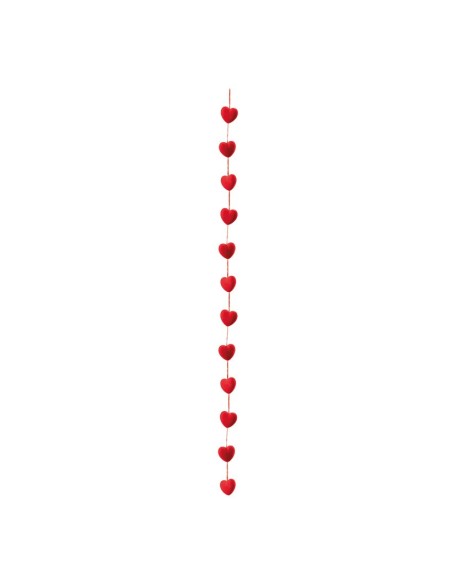 Guirnalda corazón de terciopelo para la decoración en del día de los enamorados