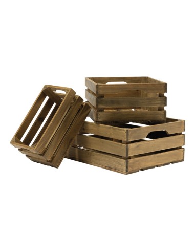Cajas de madera en conjunto para la decoración de verano en escaparates de tiendas o comercios
