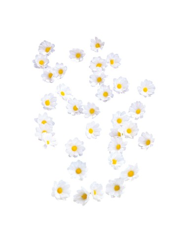 Flores dispersas para la decoración de verano en escaparates de tiendas o comercios