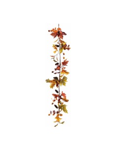 Guirnalda de colorido otoñal de hojas de arce bellotas y piñas Para decorar centros comerciales y escaparates en otoño 2