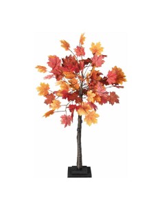 Árbol de arce otoñal con copa espesa y base de madera para escaparates de otoño en tiendas y centros comerciales 2