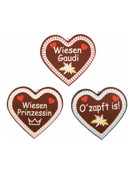 Corazones de pan de jengibre para la decoración de fiestas populares y escaparates