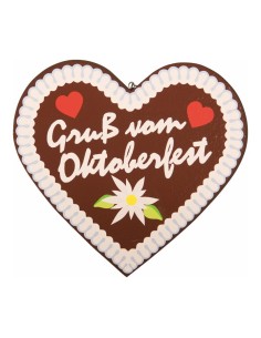Corazón pan jengibre "Gruß vom Oktoberfest" para la decoración de fiestas populares y escaparates 2