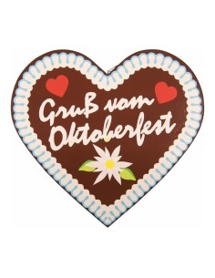 Corazón pan jengibre "Gruß vom Oktoberfest" para la decoración de fiestas populares y escaparates 2
