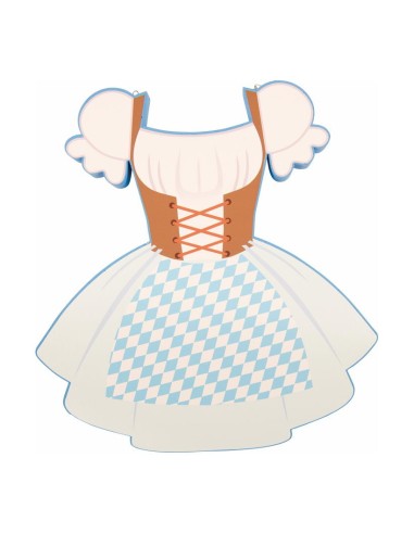 Vestido tradicional de mujer alemana para la decoración de fiestas populares y escaparates