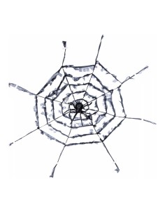 Telaraña con araña para Halloween en escaparates de tiendas 2