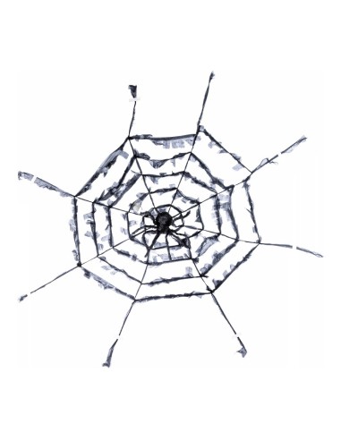 Telaraña con araña para Halloween en escaparates de tiendas