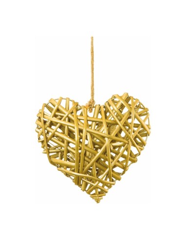 Corazón de mimbre para la decoración navideña de centros comerciales calles tiendas