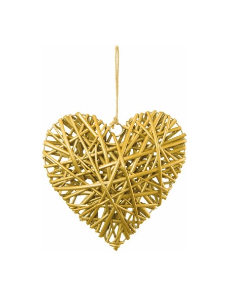 Corazón de mimbre para la decoración navideña de centros comerciales calles tiendas
