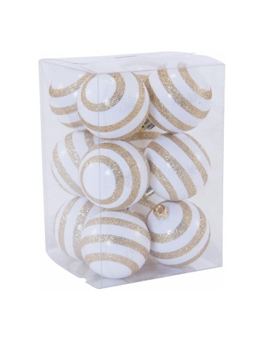 Bolas de Navidad blancas/doradas para la decoración árboles navideños para tiendas y centros comerciales