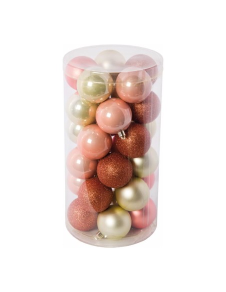 Bolas de Navidad rosa claro/dorado para la decoración árboles navideños para tiendas y centros comerciales