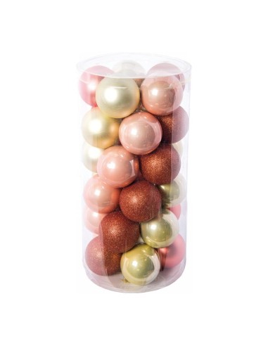 Bolas de Navidad rosa claro/dorado para la decoración árboles navideños para tiendas y centros comerciales