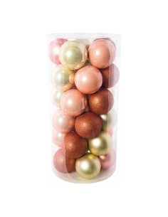 Bolas de Navidad rosa claro/dorado para la decoración árboles navideños para tiendas y centros comerciales 2