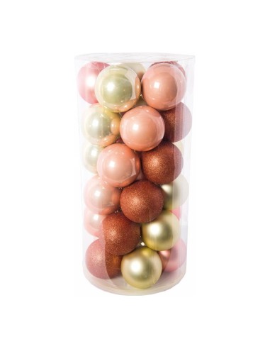 Bolas de Navidad rosa claro/dorado para la decoración árboles navideños para tiendas y centros comerciales