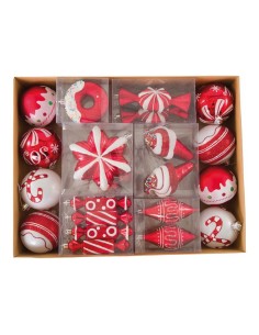 Decoración de árbol rojo/blanco surtido adornos para la decoración árboles navideños para tiendas y centros comerciales 2