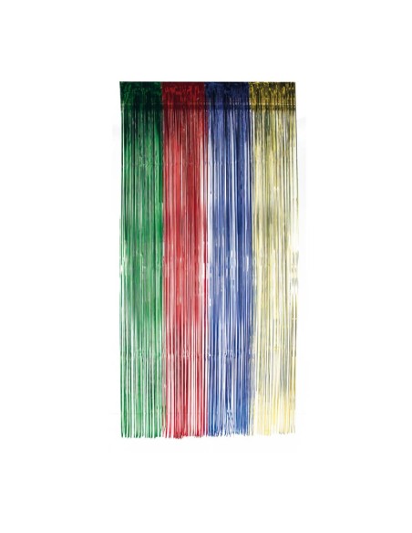 Cortina de flecos metalizados  para la decoración navideña de centros comerciales calles tiendas