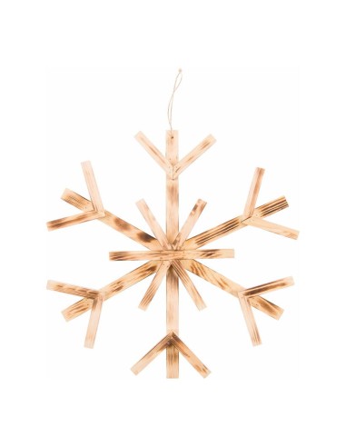 Copo de nieve de madera para escaparates y ambiente invernal