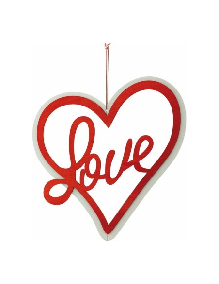 Corazón con texto "love" para la decoración del día de los enamorados en centros comerciales tiendas