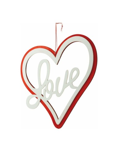 Corazón con texto "love" para la decoración del día de los enamorados en centros comerciales tiendas