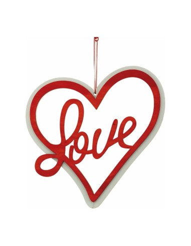 Corazón con texto "love" para la decoración del día de los enamorados en centros comerciales tiendas