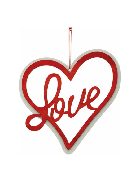 Corazón con texto "love" para la decoración del día de los enamorados en centros comerciales tiendas