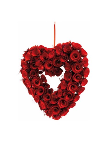 Corona de corazón de rosas para la decoración del día de los enamorados en centros comerciales tiendas