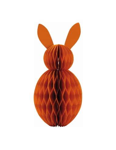 Conejo de pascua en papel de nido de abeja para escaparates de tiendas y pastelerías en pascua