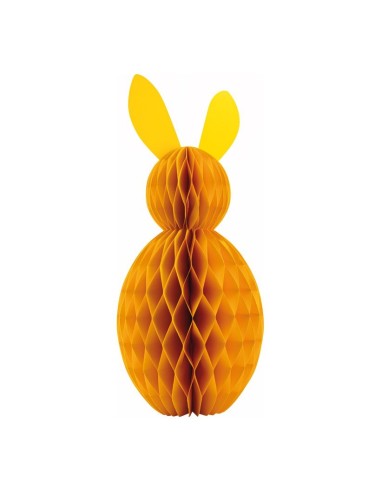 Conejo de pascua en papel de nido de abeja para escaparates de tiendas y pastelerías en pascua