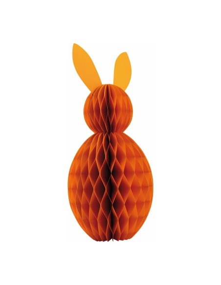 Conejo de pascua en papel de nido de abeja para escaparates de tiendas y pastelerías en pascua