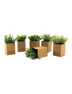 Set de 6 plantas en macetero de papel para decorar con plantas y árboles artificiales en escaparates 2