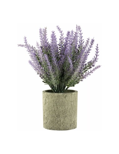 Lavanda con macetero para decorar con plantas y árboles artificiales en escaparates